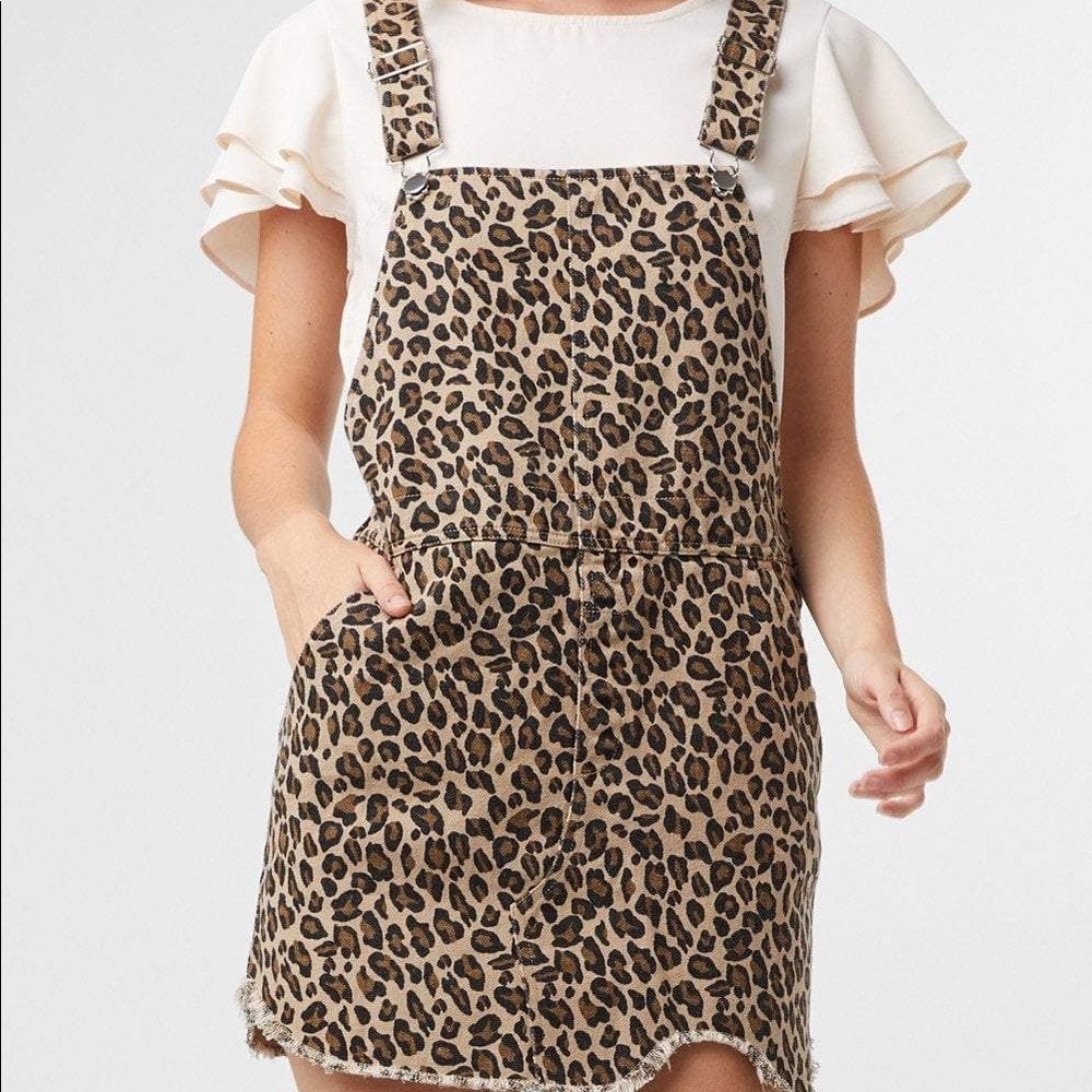 Entro Cheetah Leopard Animal Print Overall Dress ✨